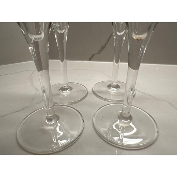 Perrier Jouet Champagne Flutes glasses set of 4 Belle Epoque Pink Gold Flowers - Picture 7 of 7